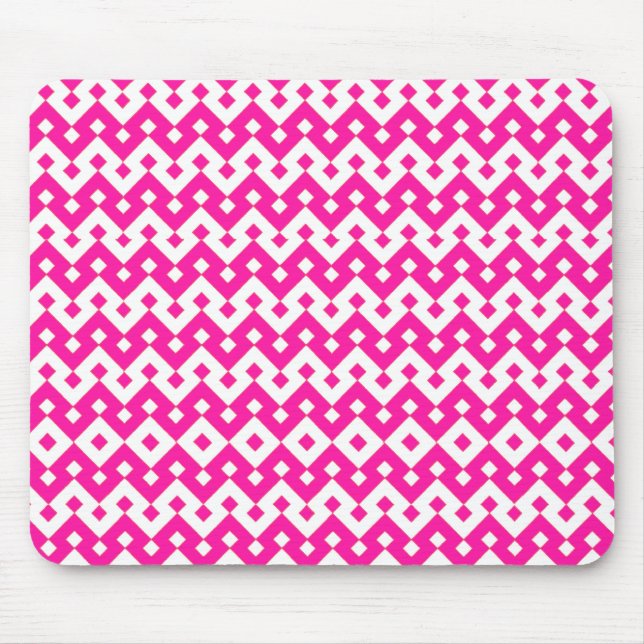 Chic Girlie Mousepad, Candy Pink Geometric Mousepad (Vorne)