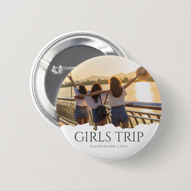 Chic Girls Trip | Girls-Wochenende Custom-Foto Button (Vorne & Hinten)