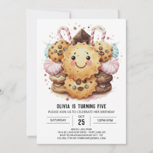 Chic Girly Candyland Cookies Geburtstag Einladung