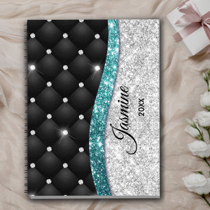 Chic girly faux parties scintillant argent noir tu