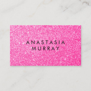 Chic, Girly & Glam Black Hot Pink Glitzer Glitzern Visitenkarte