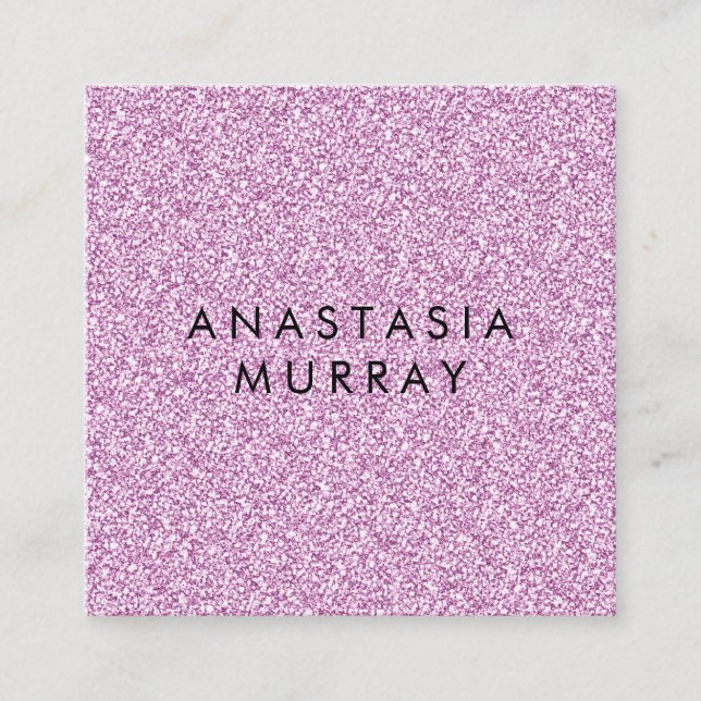 Chic, Girly & Glam Lilac Lila Glitzer Glitzern Quadratische Visitenkarte (Vorderseite)