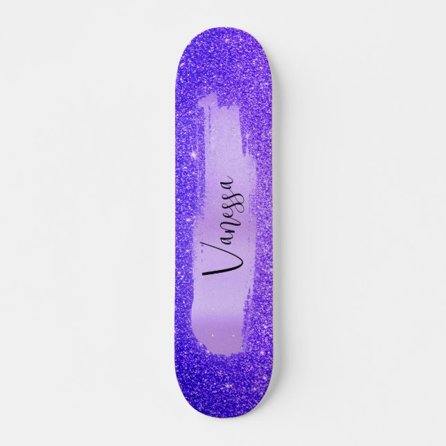 Chic Girly Glitter Personalized Skateboard (Vorne)