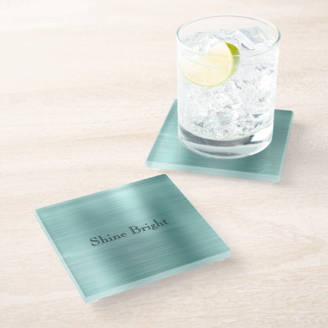 Chic Girly Mint Glasuntersetzer (Schrägansicht)