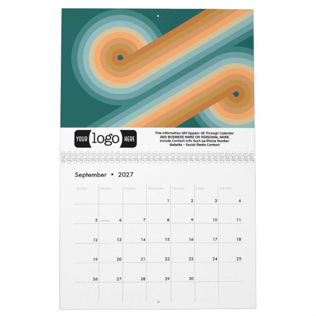 Chic Girly Patterns - Geschenk für Firmenlogos Kalender (Sep 2027)