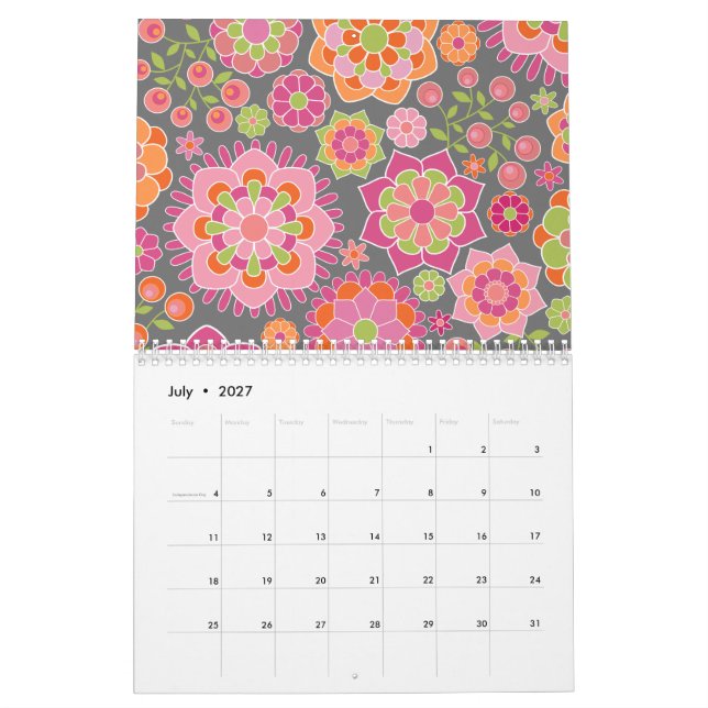 Chic Girly Patterns - Sie können das Datum ändern Kalender (Jul 2027)