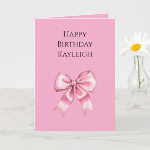 Chic Girly Pink Bows Geburtstag Karte