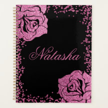 Chic Girly Pink Glitzer Rose Personalisiert