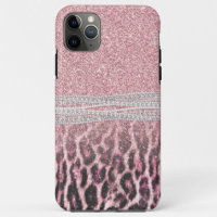 Chic Girly Pink Leopard Glitzer Image
