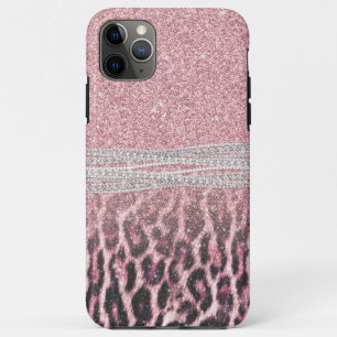 Chic Girly Pink Leopard Glitzer Image Case-Mate iPhone Hülle