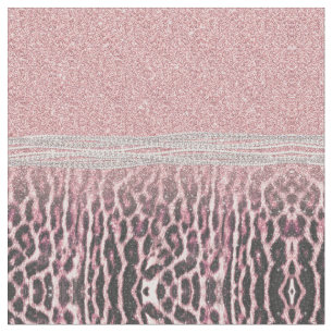 Chic Girly Pink Leopard Glitzer Image Stoff