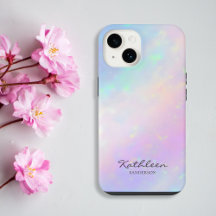 Chic Girly Pink Monogram iPhone 13 Pro Fall