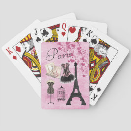 Chic Girly Pink Paris Fashion Spielkarten
