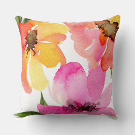 Chic Girly Rose Gold Pink Floral Peongs Kissen