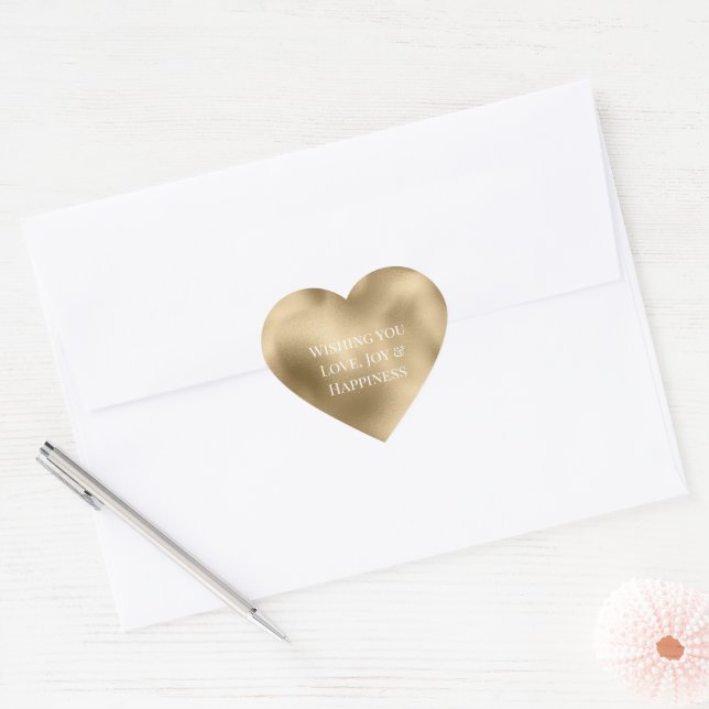 Chic Glam Gold Herz-Aufkleber (Umschlag)