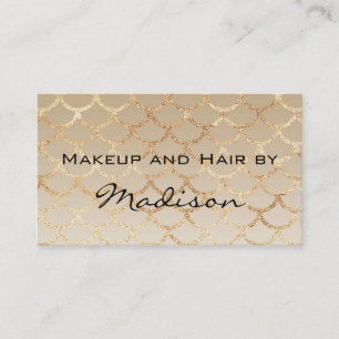 Chic & Glam Gold Meerjungfrau Glitter Makeup-Artis Visitenkarte