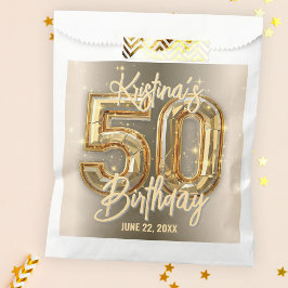 Chic Glam Gold und Diamond Accents 50. Geburtstag Geschenktütchen