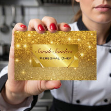 Chic Glam Personal Koch Catering Gold Glitzer
