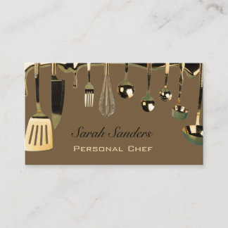 Chic Glam Persönlicher Koch Catering Gold Visitenkarte