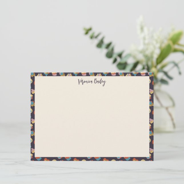 Chic Glam Trendy Gold Leopard Animal Print Name Mitteilungskarte (Stehend Vorderseite)