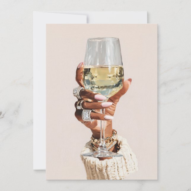 Chic Glam Wine Vibes Einladung (Vorderseite)