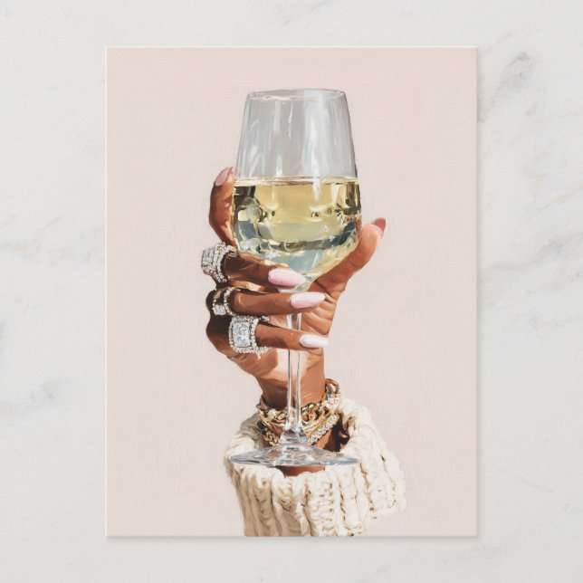 Chic Glam Wine Vibes Einladungspostkarte (Vorderseite)