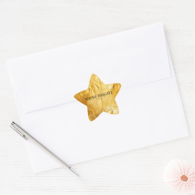 Chic Glam Yellow Gold Stern-Aufkleber (Umschlag)