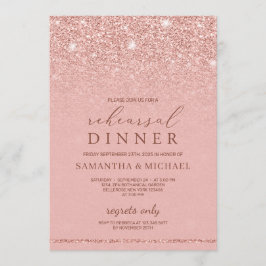 Chic Glamour Rose Gold Glitzer Probe Abendessen Einladung