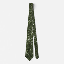Chic Glimmering Olive Green Sequin Neck Tie Krawatte