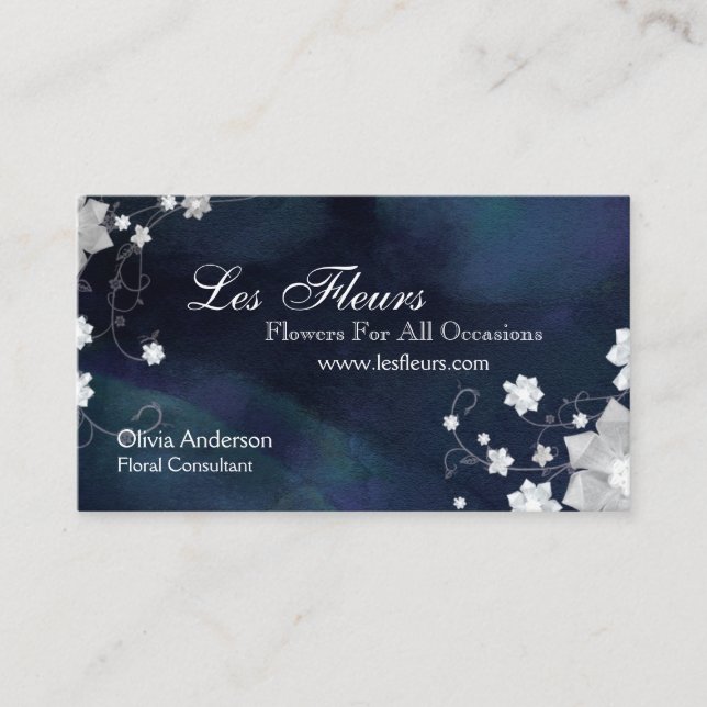 Chic Glittery Blume Florist Visitenkarte (Vorderseite)