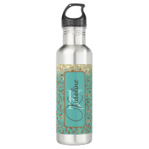 Chic Glittery Feathers Monogram