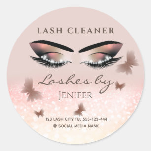 Chic glittery funkle lash extension lash reiniger runder aufkleber