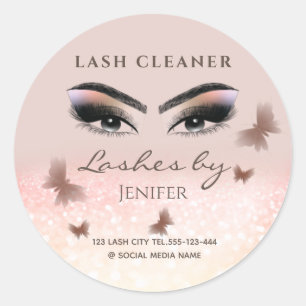 Chic glittery funkle lash extension lash reiniger runder aufkleber