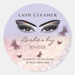 Chic glittery funkle lash extension lash reiniger runder aufkleber