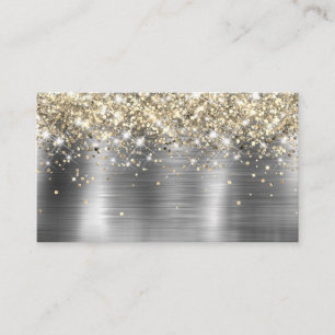 Chic Glittery Gold Silver Foil Blank Place Card Platzkarte