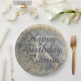 Chic Glittery Mandala Monogram Paper Teller