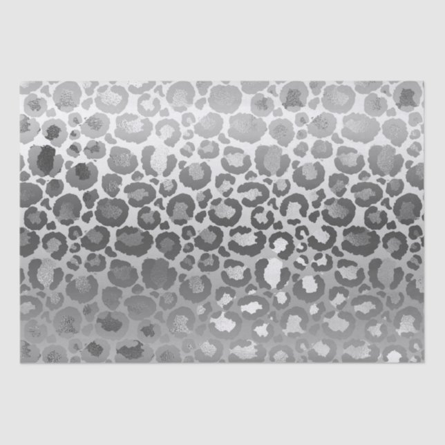 Chic Glitz Silver Glam Leopard Seidenpapier (Vorderseite)