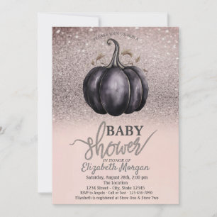 Chic Glitzer Bokeh, Pumpkin Baby Dusche Einladung