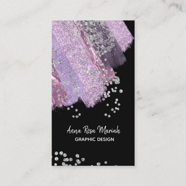 *~* Chic Glitzer Girly Feminine Abstrakt Visitenkarte (Vorderseite)