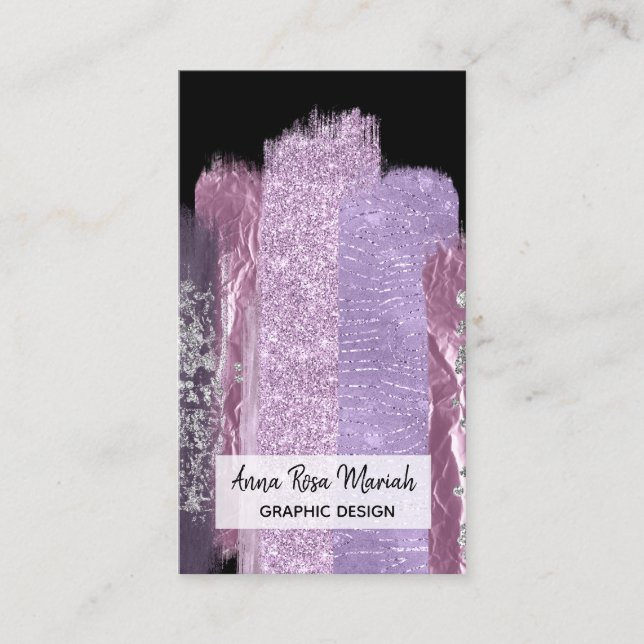 *~* Chic Glitzer Girly Feminine Ausgezeichnet Abst Visitenkarte (Vorderseite)