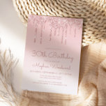 Chic Glitzer Tropfen Pink 30. Geburtstag Party Einladung<br><div class="desc">Diese trendige Party Einladung aus dem 30. Jahrhundert besticht durch eine funkelnd Rosa Imitat Glitzer Tropfen-Grenze und einen rosa ombre Hintergrund. Die Worte "30. Geburtstag" und der Name des Ehrengast erscheinen in lässig rosa Handschrift, mit der Erholung des anpassbaren Textes in rosa Sans Serif Schriftart. Das gleiche rosa Glitzer Tropfen-Design...</div>