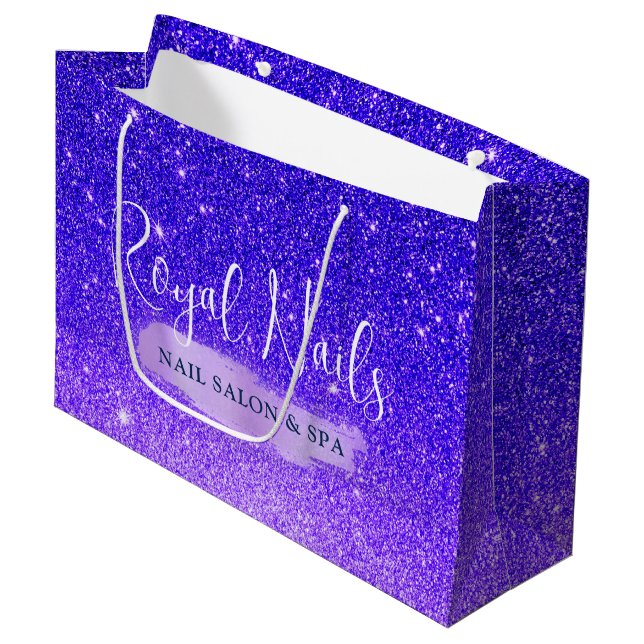 Chic Glitzer WELLNESS-CENTER Nail Salon Makeup Hai Große Geschenktüte (Vorderseite Schrägansicht)