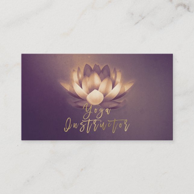 Chic Glows Lotus & Lila Grunge Yoga Instructor Visitenkarte (Vorderseite)