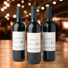 Chic glücklich immer nach Cream Wedding Weinetikett