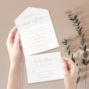 Chic glücklich immer nach Hochzeit All-in-One-Einladung