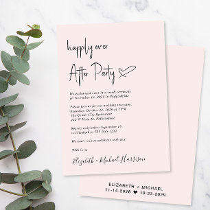 Chic glücklich immer nach rosa Hochzeitsempfang Einladung