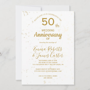 Chic Gold 50. Hochzeitstag Einladung