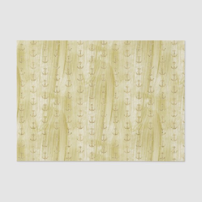 Chic Gold Anchors Seidenpapier (Vorderseite)