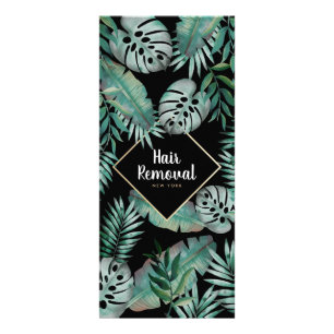 Chic gold black tropical price list salon werbekarte
