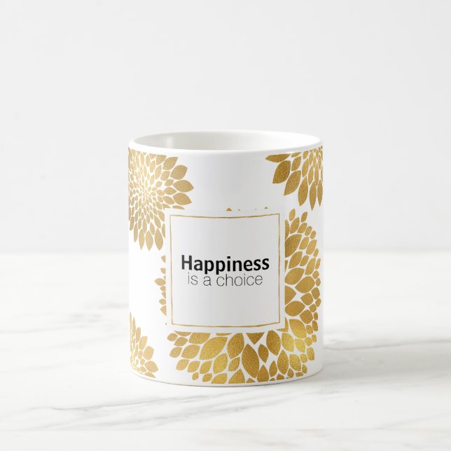 Chic Gold Blume Glück ist eine Wahl Kaffeetasse (Mittel)